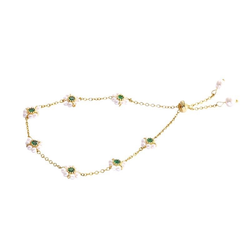 MISTORA Pearl Flowers Bracelet All-match Fashion Adjustable Chain Bracelet - Image 5