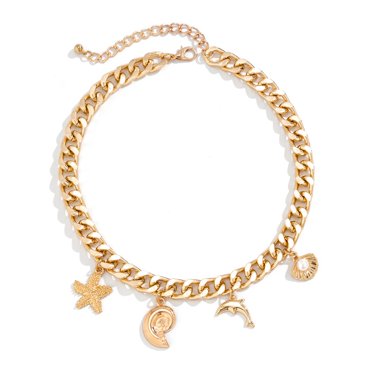 Mistora24 Boho Conch Dolphin Starfish Jewelry Set – Trendy Vintage Tassel Choker & Bracelet for Women, Grunge Fashion Accessories - Image 7