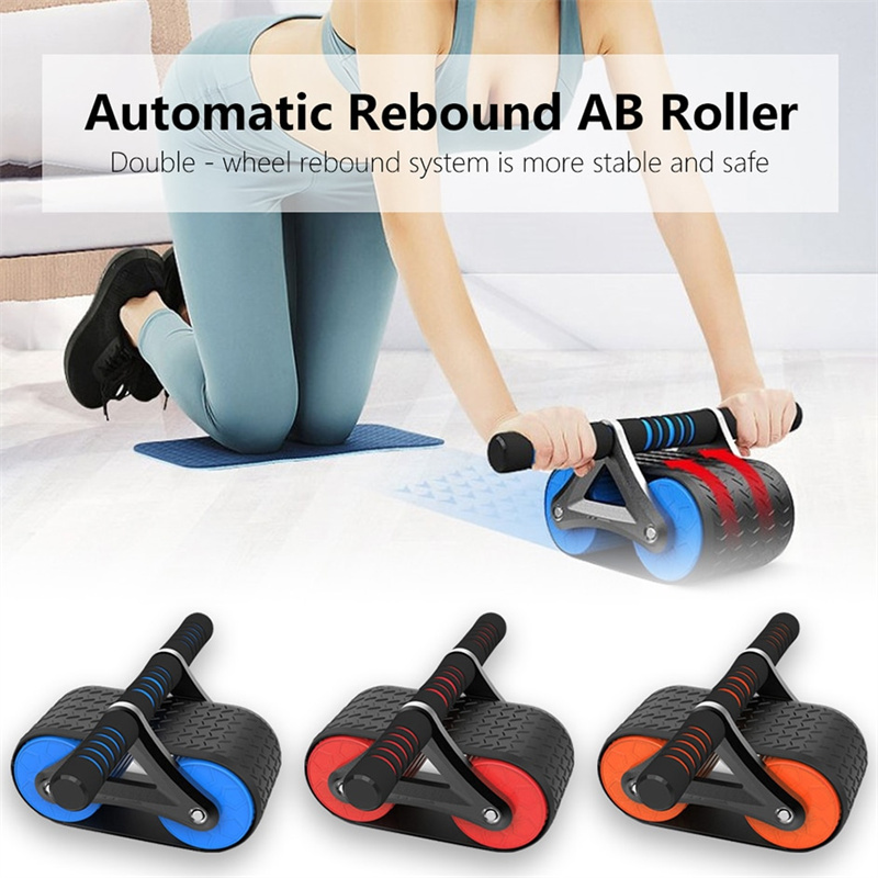 MISTORA Automatic Rebound Ab Wheel – Double Wheel Core Trainer for Home & Gym