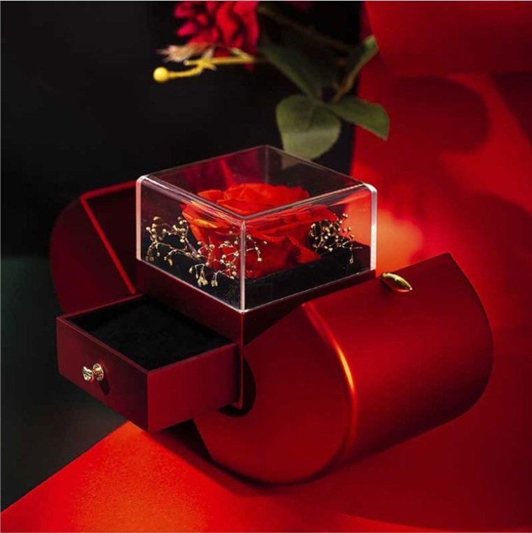 Mistora24 Red Apple Jewelry Box – Eternal Rose Necklace Gift for Women, Christmas, Mother’s Day & Valentine’s Day - Image 3